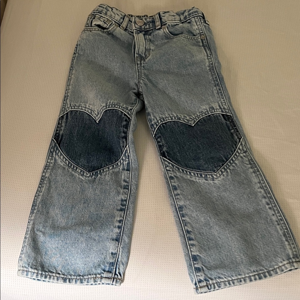 GAP Kids Light Blue Jeans with Dark Blue Heart Patches